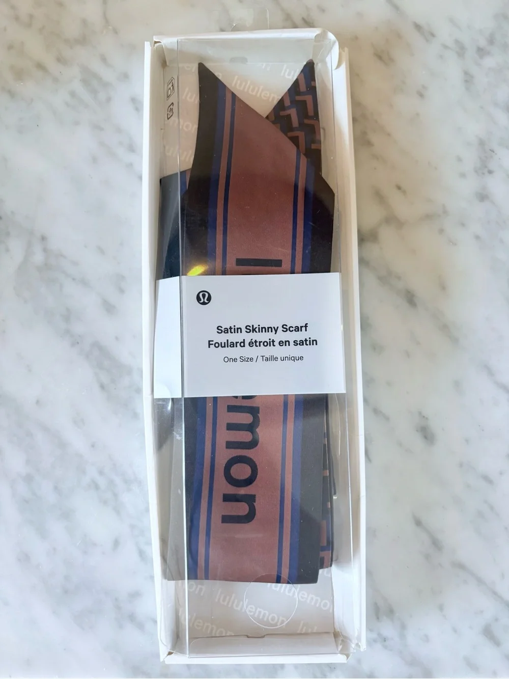 lululemon athletica Pink and Purple Striped Hair Scarf Tie